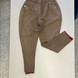 Stylish Brown Pants with Red Accents